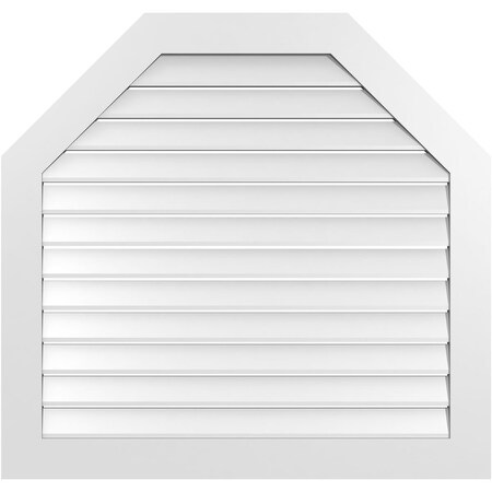 Ekena Millwork Octagonal Top Surface Mount PVC Gable Vent: Functional, w/ 3-1/2"W x 1"P Standard Frame, 42"W x 40"H GVPOT42X4001SF